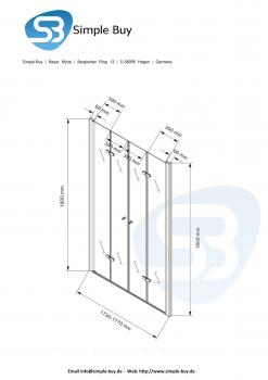 Glas Concept 24 175x180cm Vegas - Dusche - Nischendusche - Pendeltür - 8mm ESG 